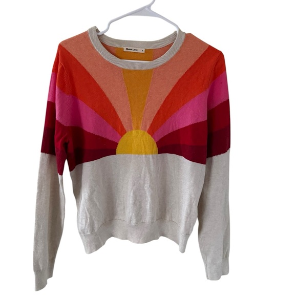 Marine Layer Radiant Horizon Crew Neck Sweater - Red, Pink, Yellow, Cream - Picture 4 of 7